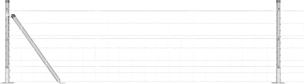 vidaXL Gard cu Stâlp Argintiu 0,4 x 25 m Oțel