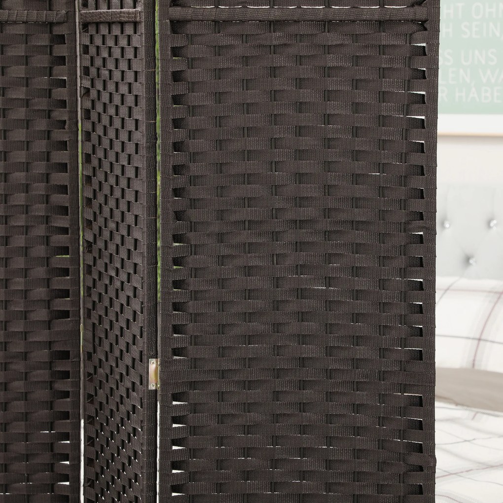 HOMCOM Separator de cameră în 6 părți, Paravan portabil, Perete de intimitate pentru living, dormitor, birou la domiciliu, Maro | Aosom Romania