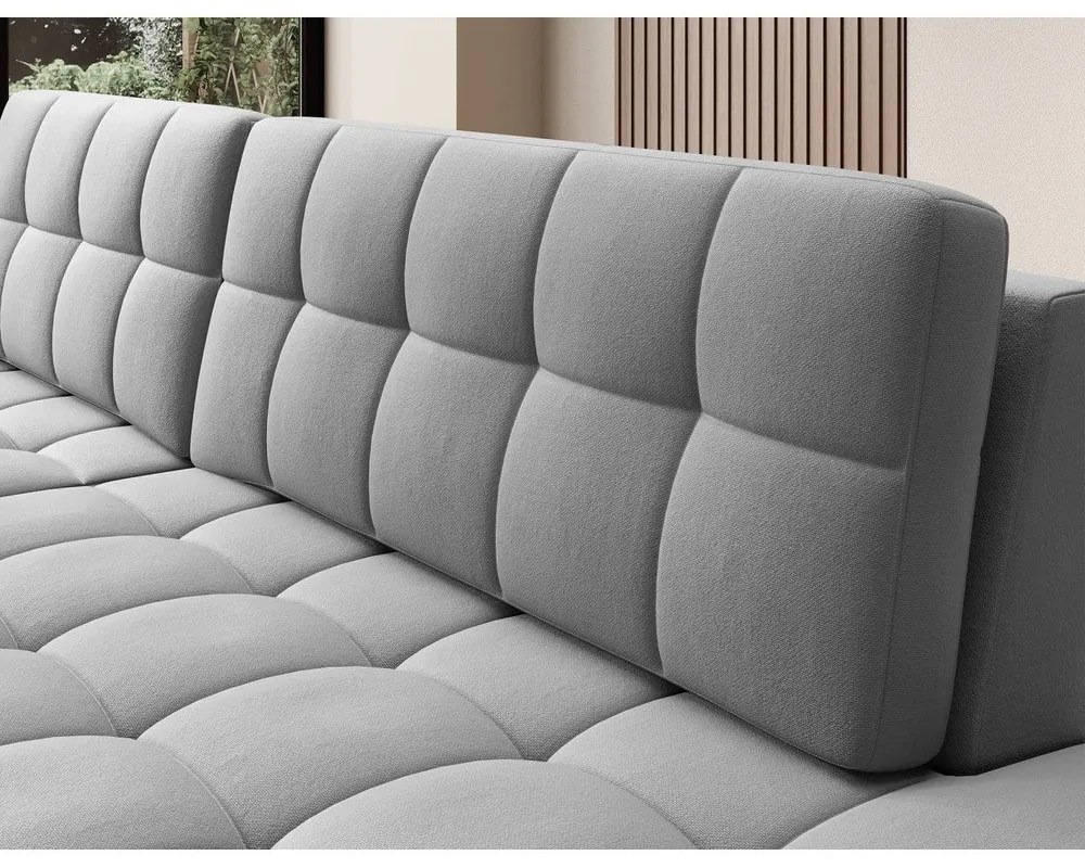 Colțar gri extensibil cu tapițerie din catifea (cu colț pe partea stângă/cu șezlong) Blezalt – ELTAP