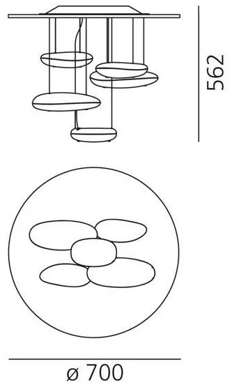 Lustră LED dimabilă aplicată Artemide 1476110A MERCURY LED/29W/230V 3000K