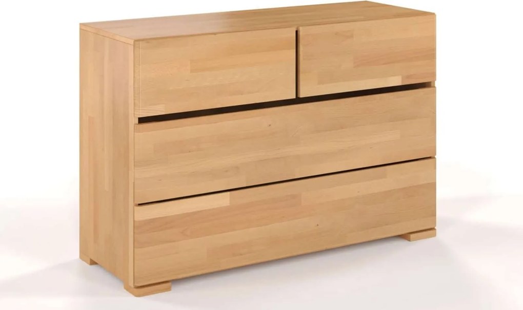 Comodă lemn masiv TerraCraft Fag 2+2 Sertare, 120 × 45 × 81 cm - Natural