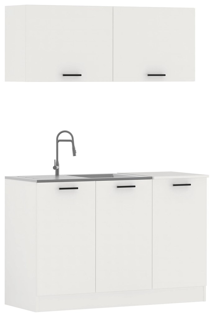 Bucatarie Taco, Alb, L 120 cm