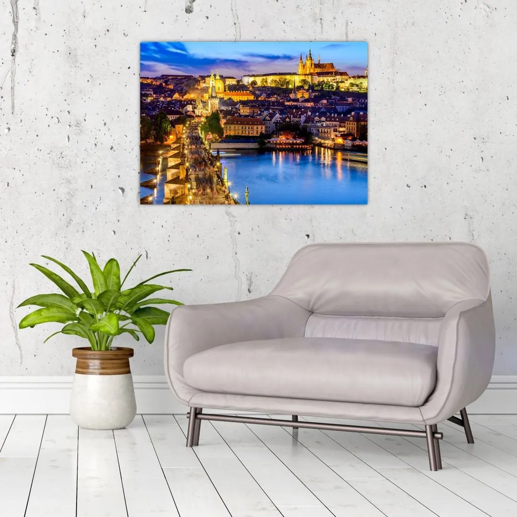 Tablou pe sticlă - Podul Carol, Praga, Republica Cehă (70x50 cm)