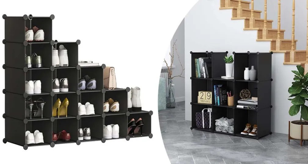 Cub depozitare variabil 15 buc, negru