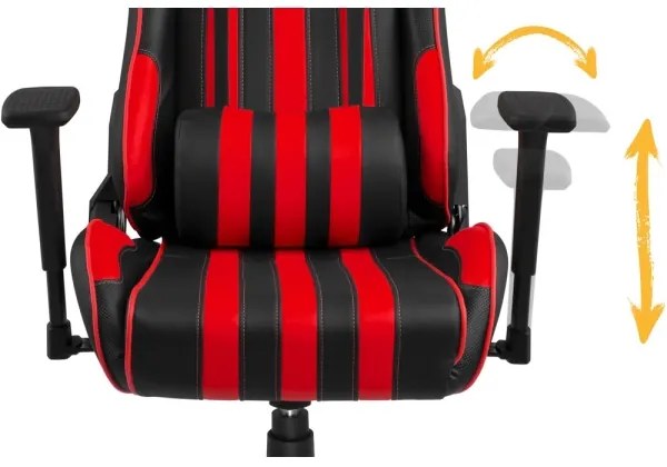 Scaun de joc negru/roșu Yenkee