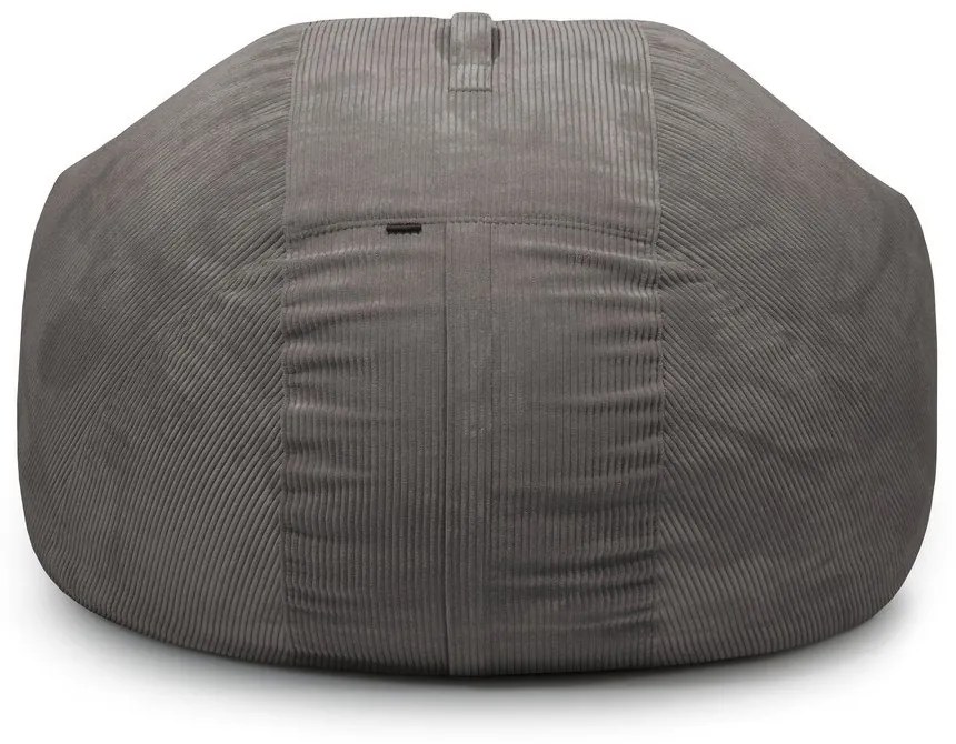 Fotoliu bean bag gri deschis cu tapițerie din catifea reiată Roll 190 – SLOWDOWN