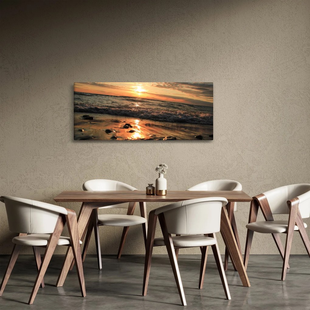 Tablou - Apus de soare, ocean (120x50 cm)
