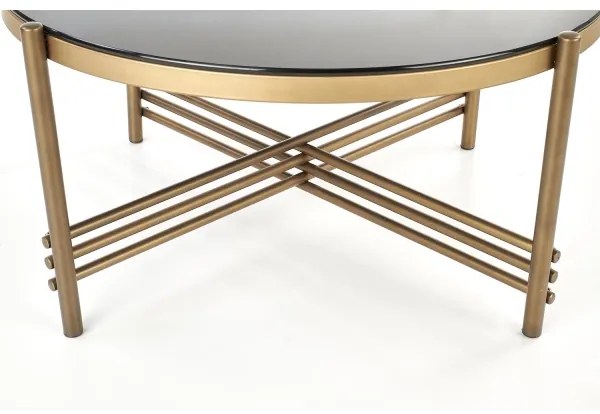 Măsuță de cafea ISMENA 41x80 cm auriu/negru