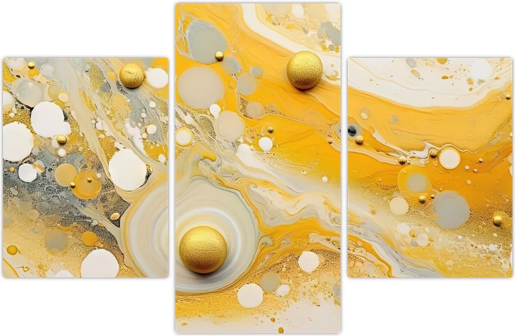 Tablou - fundal abstract cu decor de aur (90x60 cm)