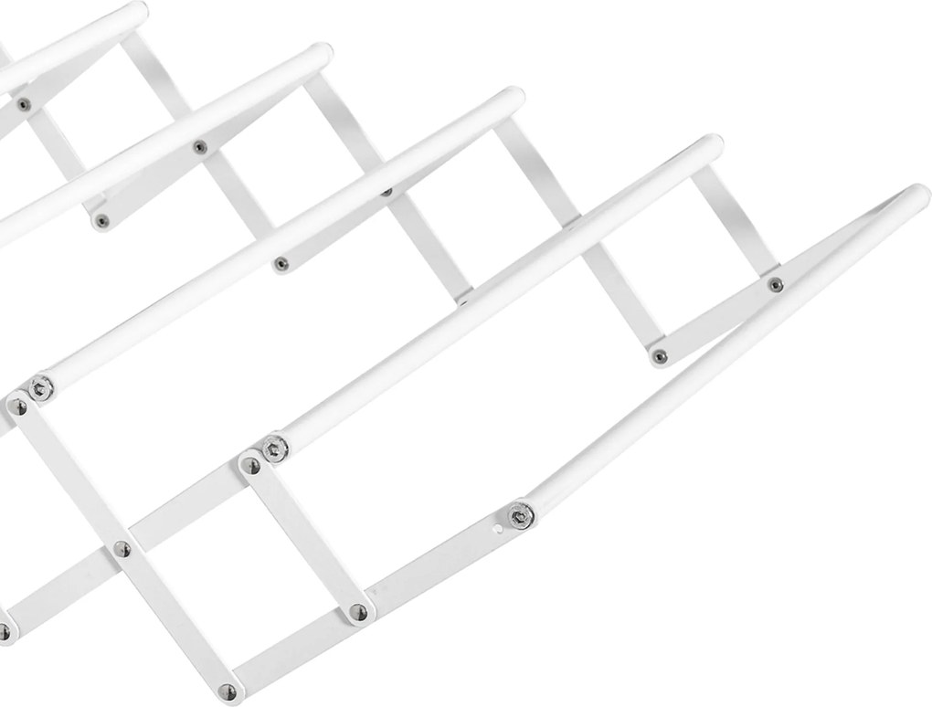 HOMCOM Uscător de Rufe Retractabil pentru Perete, Uscător Pliabil Economisitor de Spațiu din Metal pentru Interior și Exterior, 63,5x60x20 cm, Alb | Aosom Romania