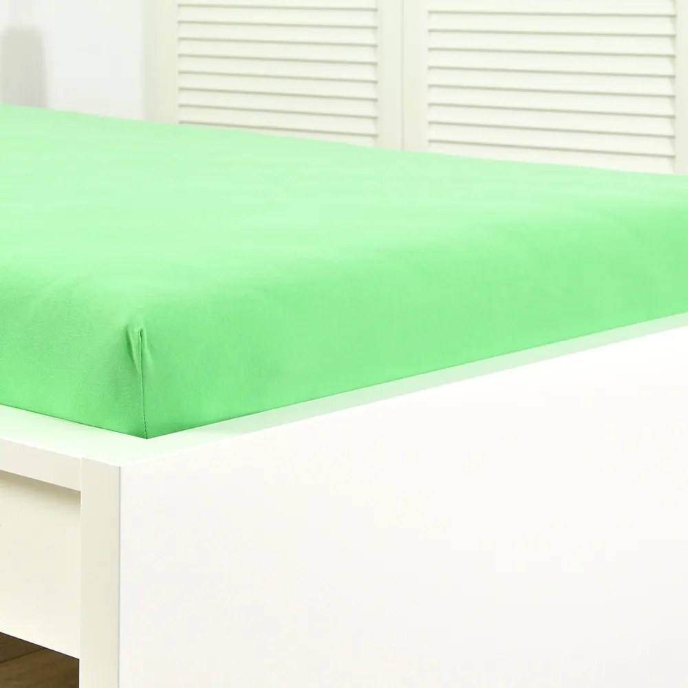 Cearșaf de pat cu elastic din jersey, verde limetă verde 60x120 cm