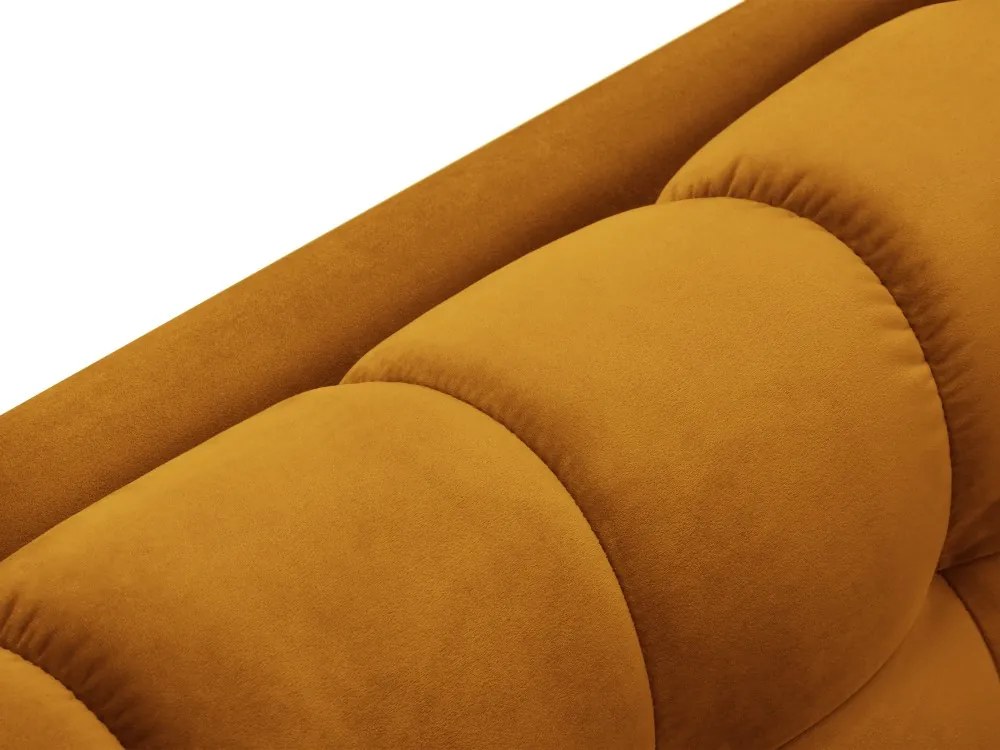 Colțar tapițat Bali, Galben/5 locuri/picioare gold/partea stângă/ L293 x l185 x h75