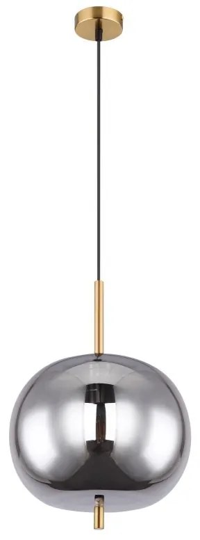 Pendul design modern Blacky I negru mat, alama 30cm