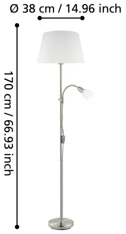 Eglo 95686 - Lampadar CONESA 1xE27/60W + 1xE14/40W