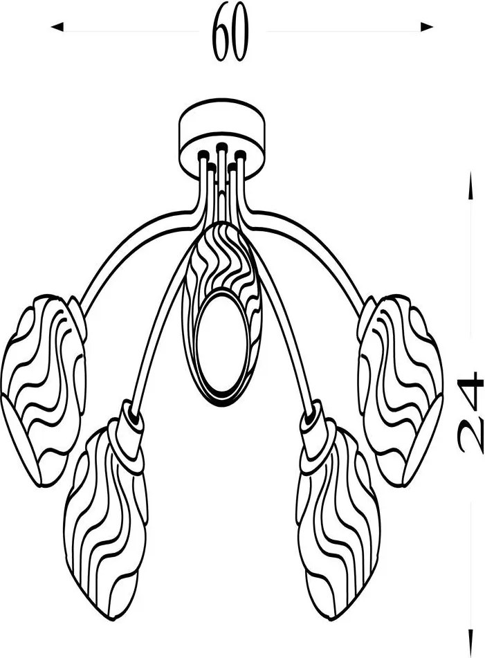 Lustra aplicata 5 becuri metal nickel satinat Astral