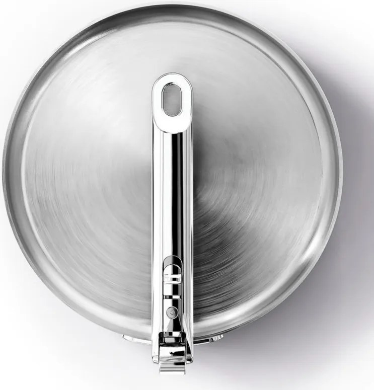 Tigaie adâncă Joseph Joseph Space 1000025, 24 cm, mâner rabatabil, oțel inoxidabil, cuptor până la 232 °C, inducție, inox