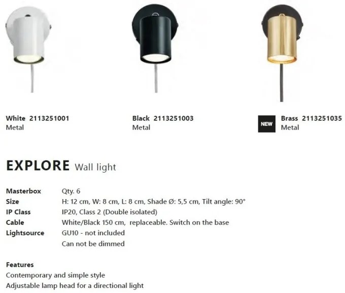 Aplica de perete directionabila design modern Explore alama