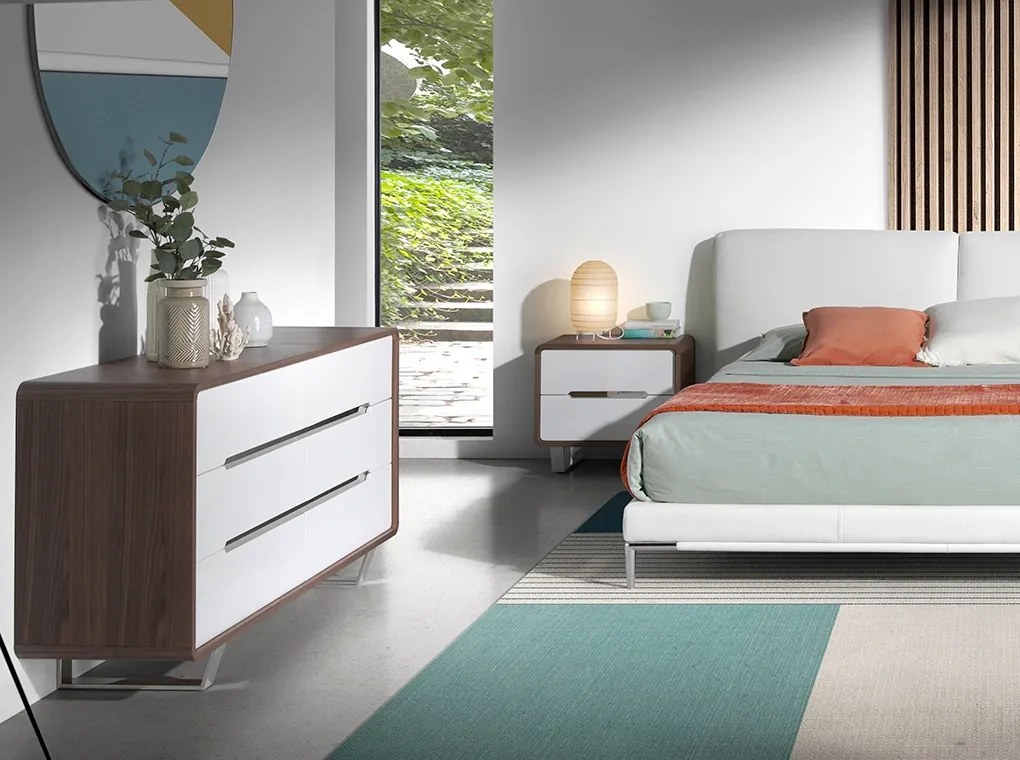 Noptiera cu 2 sertare design elegant Bonni