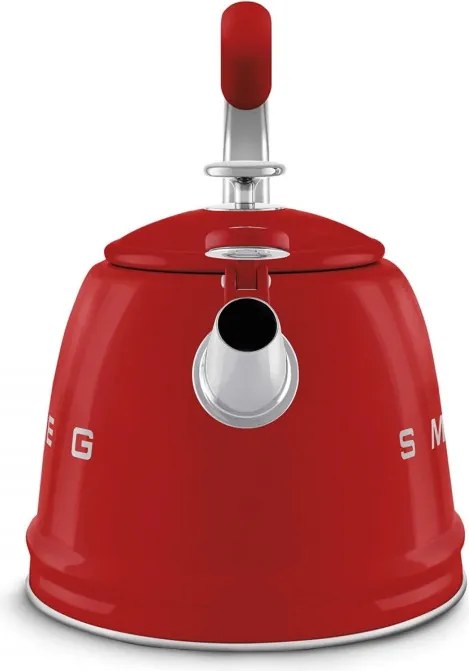 Ceainic cu fluier Smeg CKLW2001RD, 2,3 l, Inducție, Mâner care nu se încălzește, Oțel, Roșu