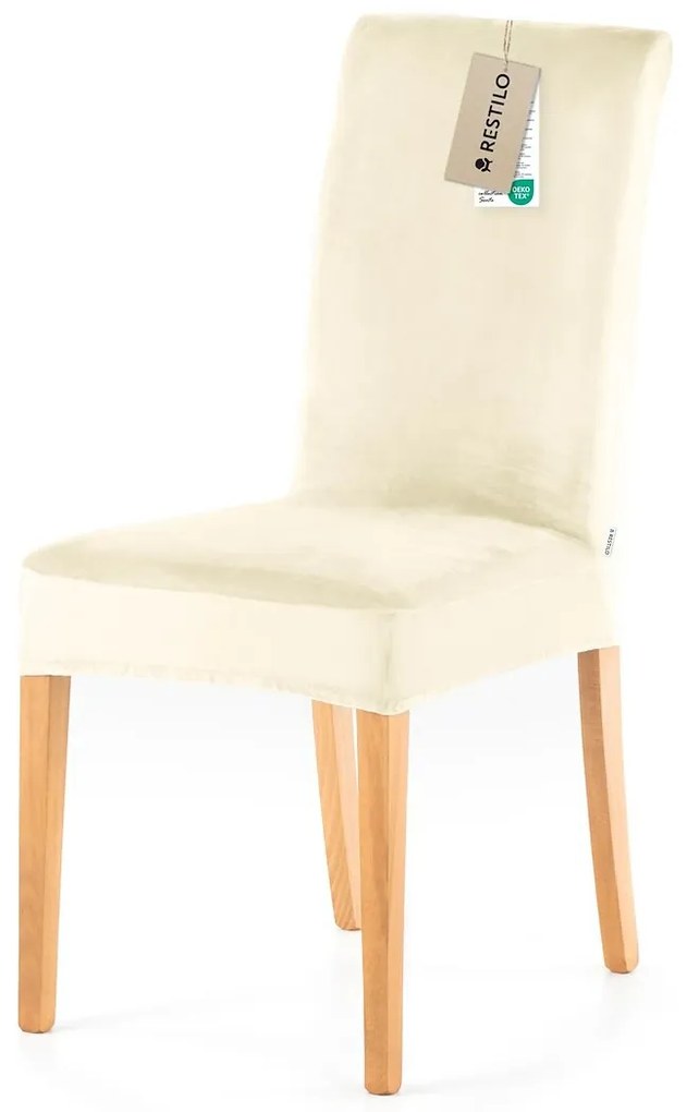 Restilo Husă pentru scaun Sento crem, 48 x 48 x 58+ 10 cm, set de 6 bucăți