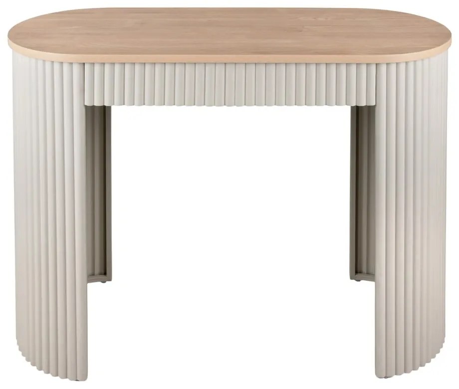 Masă consolă bej din metal 40x100 cm Estriado – Leitmotiv