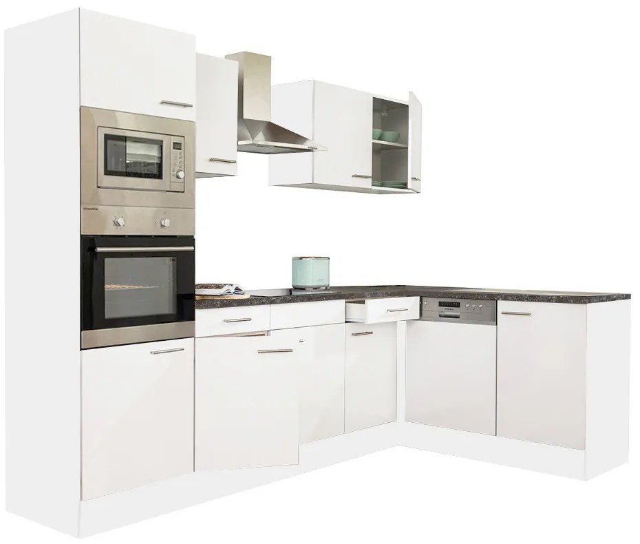 Mobilă de bucătărie Yorki 280 cu corp alb și față alb satinat