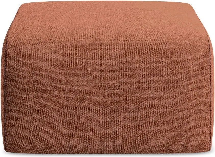 Taburet teracotă cu tapițerie din chenille Lani – Makamii