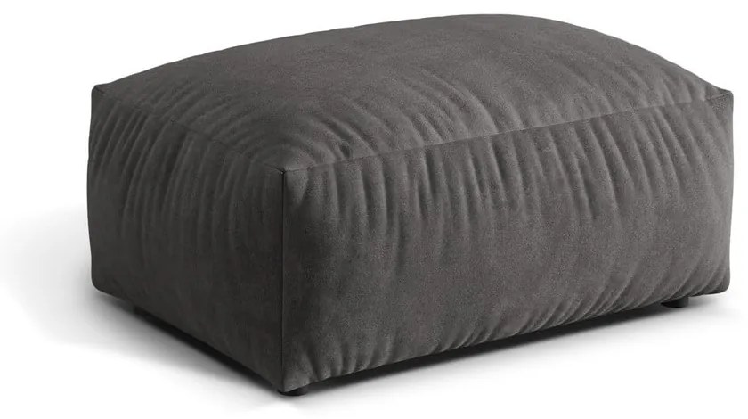 Taburet modular gri cu tapițerie din catifea Martina – Micadoni