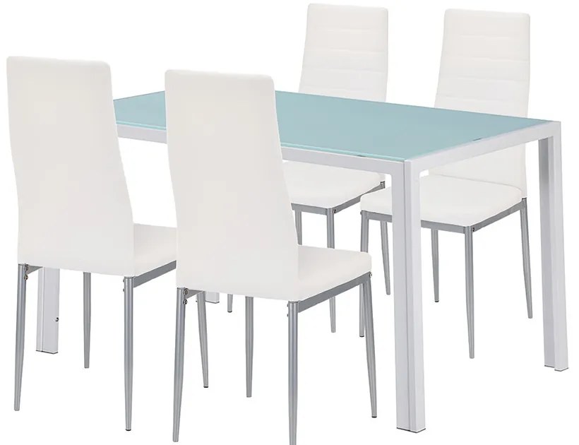 Mabel 4+1 set de sufragerie alb-gri