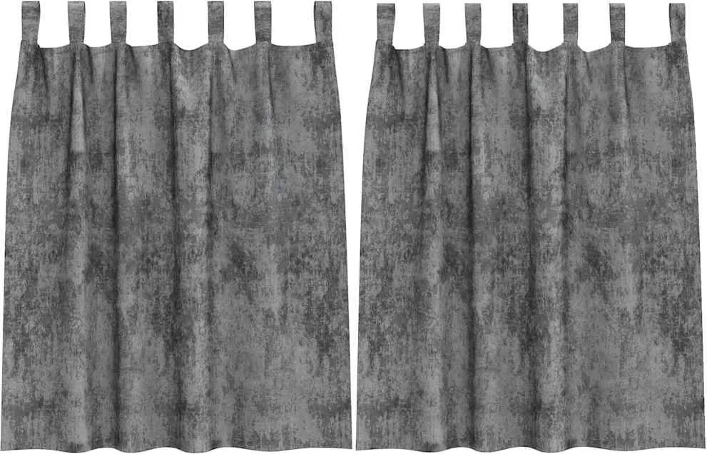 vidaXL Cortine din catifea cu perdele 2 pcs Gri 140 x 140 cm Catifea