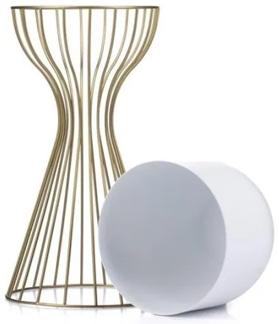 Ghiveci metalic de flori LOFT 46x20 cm auriu/alb