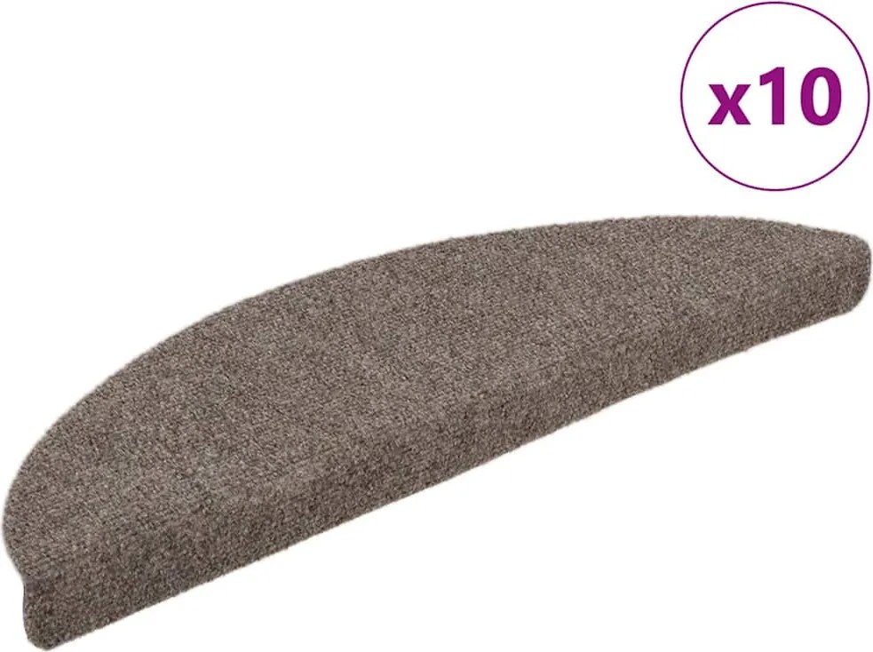 vidaXL Covorașe autoadezive pentru scări, 10 buc., 56x17x3 cm, bej, semirotunde