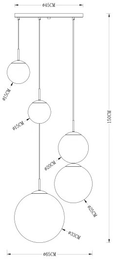 Lustră pe cablu Globo 15861-5 VARUS 3xE27/40W/230V + 2xE27-ILLU/25W