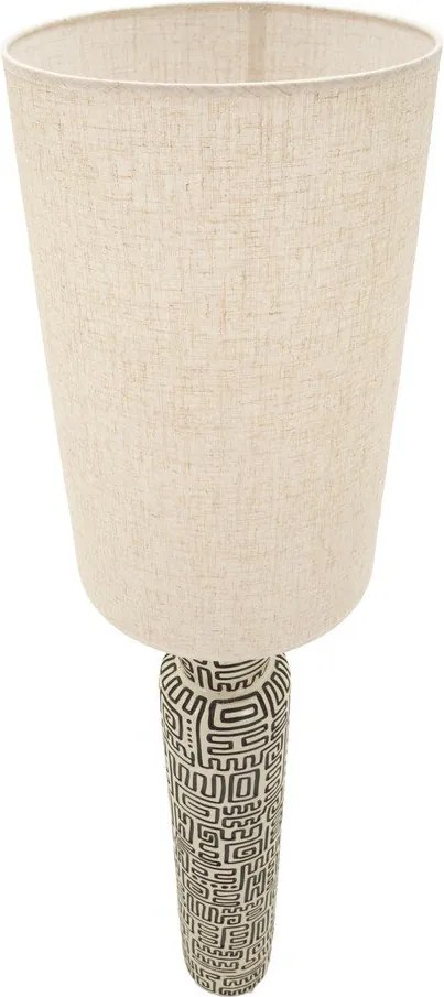 Lampadar negru/crem cu abajur textil (înălțime 145 cm) Nairobi – Mauro Ferretti