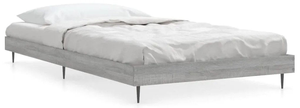 832275 vidaXL Cadru de pat, gri sonoma, 90x200 cm, lemn prelucrat