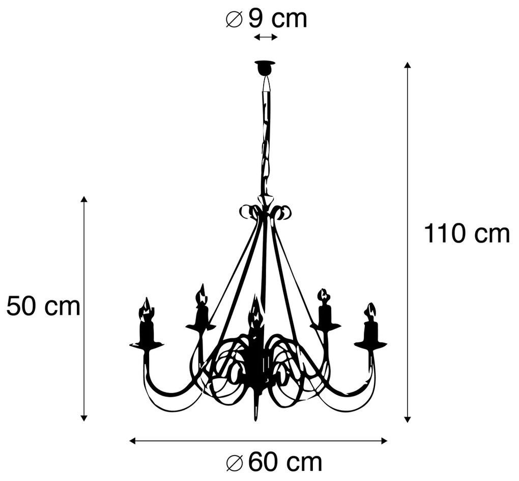 Candelabru inteligent alb cu 5 lumini, inclusiv Wifi B35 - Giuseppe