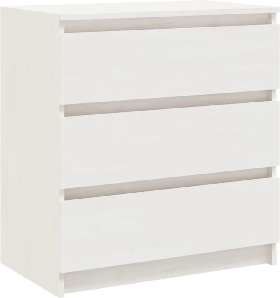 vidaXL Noptieră, alb, 60x36x64 cm, lemn masiv de pin