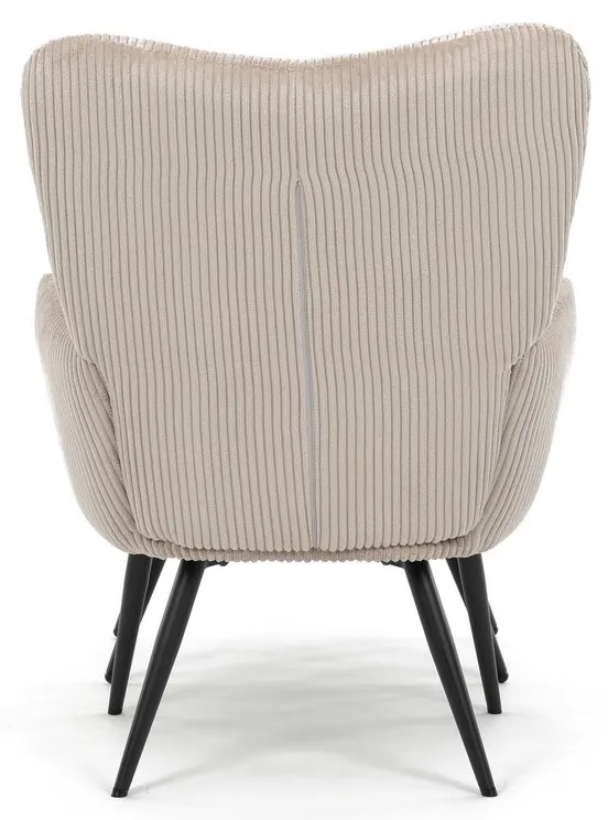 Scaun pentru relaxare cu suport pentru picioare L7285 CRM6, crem