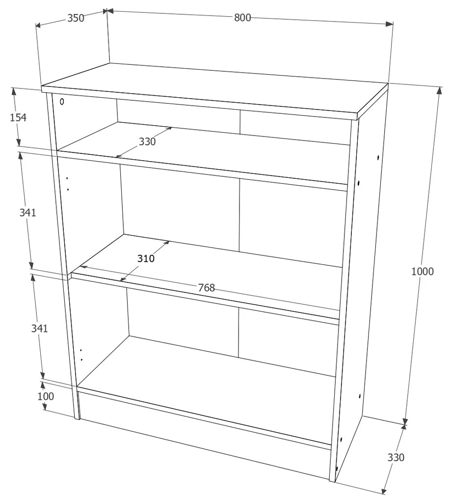 Comoda haaus Atena, 2 Usi, Wenge/Stejar Ferrara, 80 x 35 x 100 cm