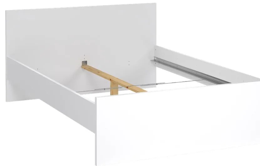 Pat matrimonial alb din placă aglomerată de lemn fără somieră 140x200 cm Naia – Tvilum