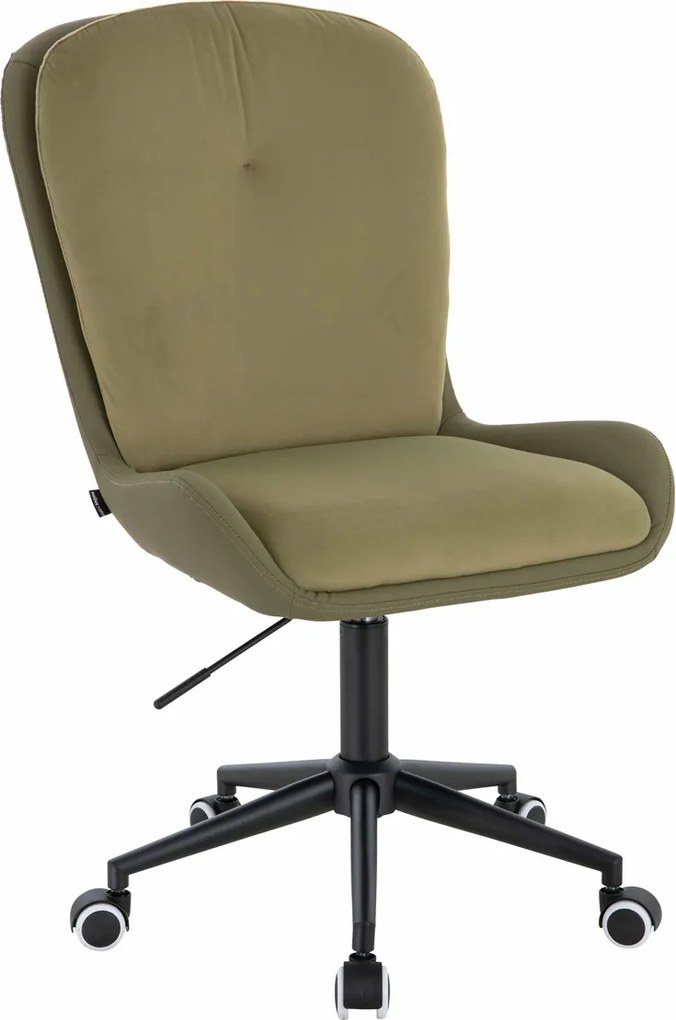 HR690K Scaun Velvet&amp;soft Piele Pu Măsline/Khaki Bază Neagră