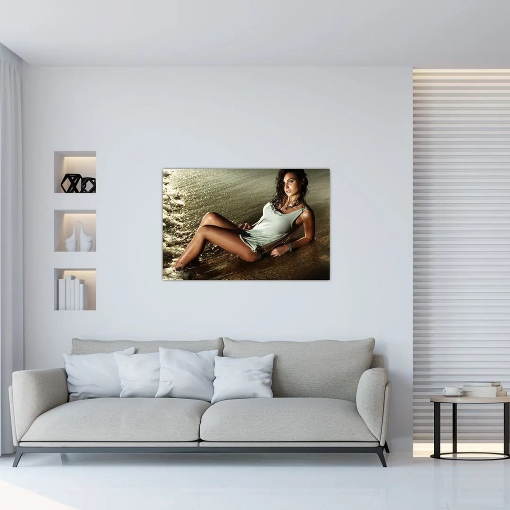 Tablou cu femeie pe plajă (90x60 cm)