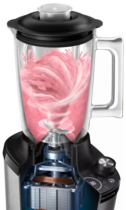 Blender Philips HR3760/00, 1500W, 2L, ProBlend Ultra, Viteza mare, Pulse, Aplicatie NutriU, Negru