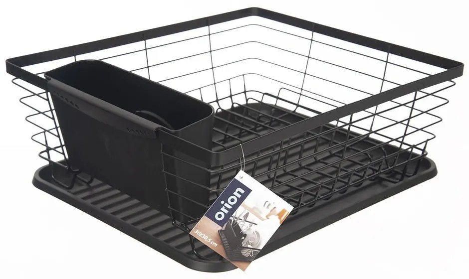 Scurgător de vase negru din metal 36x30,5 cm Radka – Orion