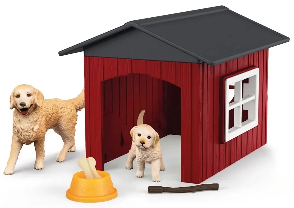 Schleich 42722 Căsuță pentru câine cu GoldenRetriever