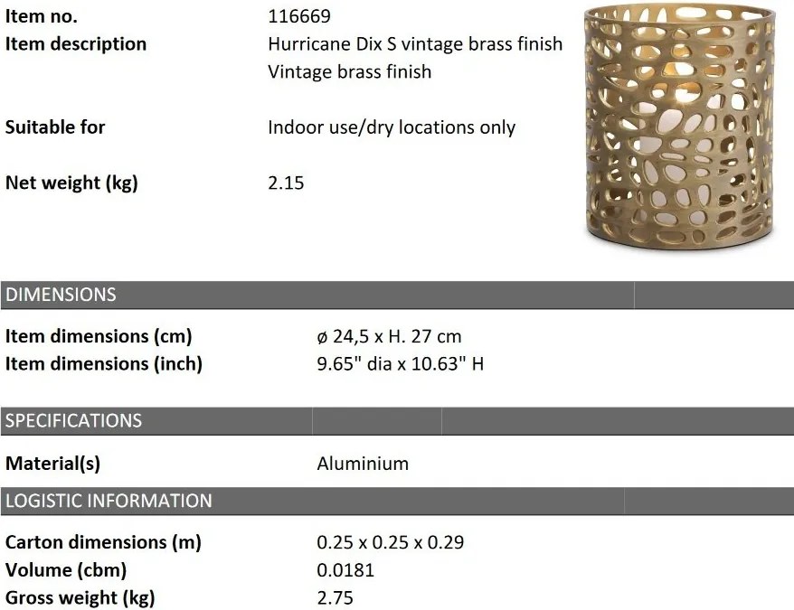 Suport lumanare design LUX Dix S