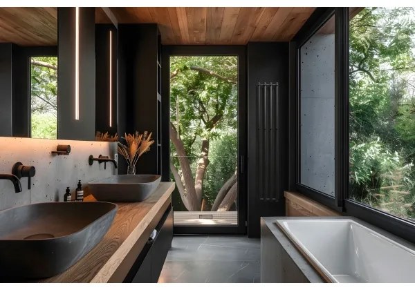 P.M.H. R2B - Radiator portprosop pentru baie ROSENDAL, 350 W, 150 cm, negru