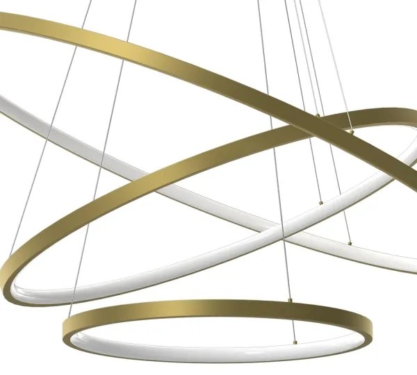 Lustră LED pe cablu HOOP LED/93W/230V d. 80 cm 4000K auriu