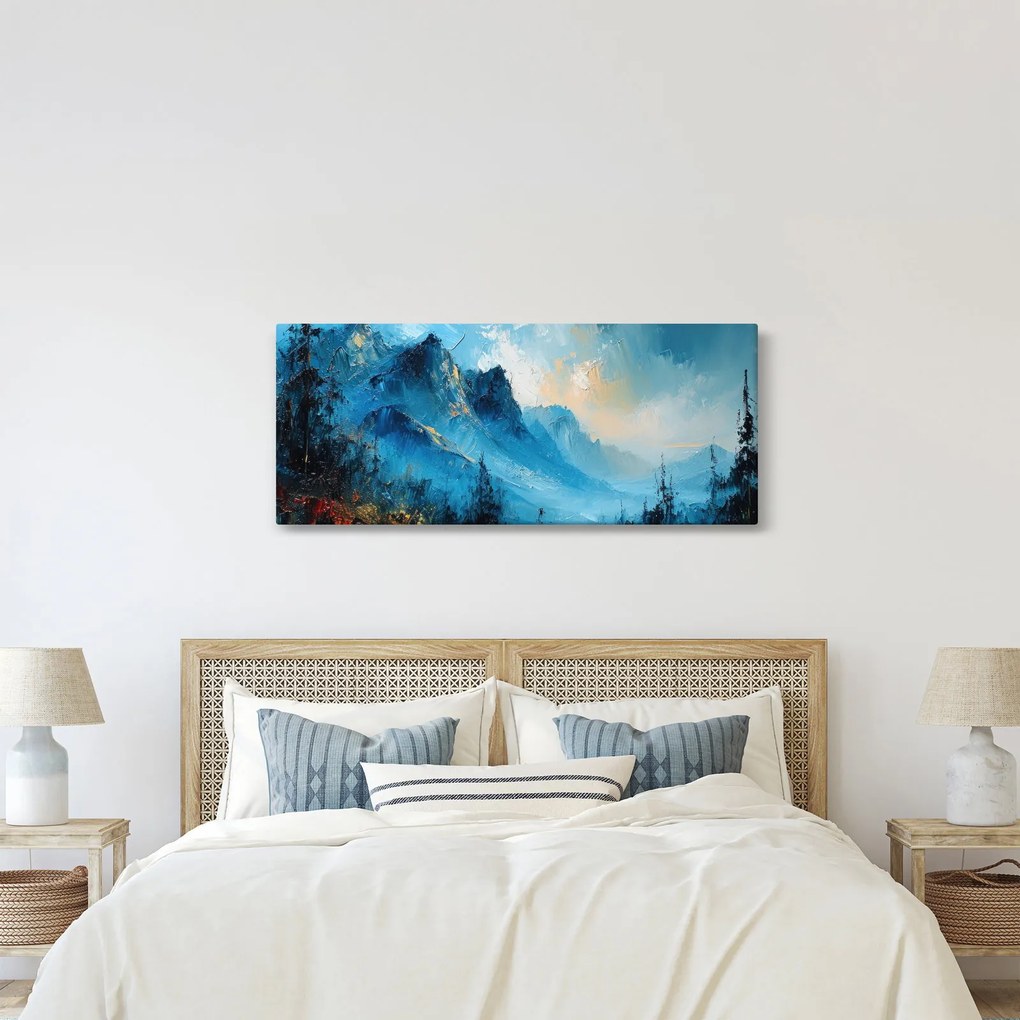 Tablou - Pictura munților (120x50 cm)