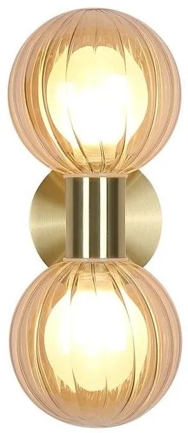 Aplica baie Protectie IP44 metal alama, sticla champagne Luminsphere 2Lt